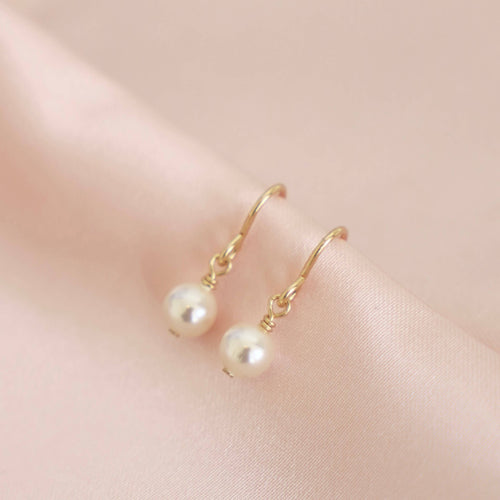 GOLD FILLED SIMPLE PEARL EARRINGS - Front & Company: Gift Store