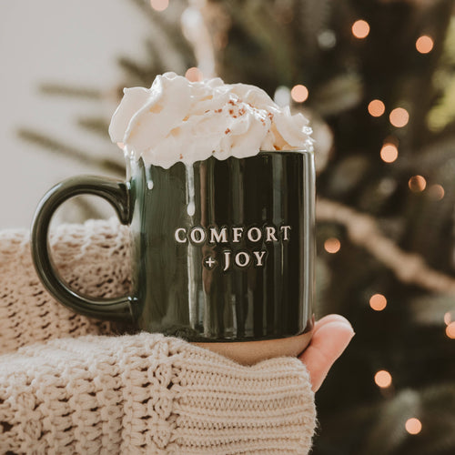 Comfort and Joy Stoneware Coffee Mug - Christmas Decor - Front & Company: Gift Store