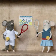 Load image into Gallery viewer, Felt Mouse Ornament - Tennis Player Gal
