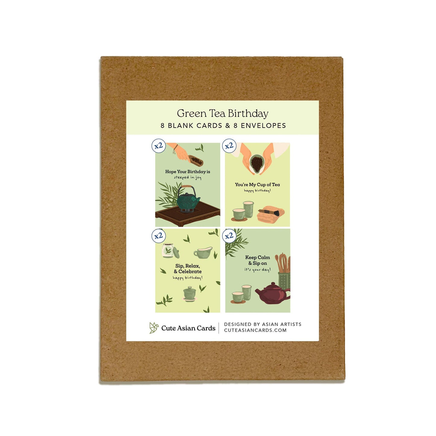 Green Tea  Assorted Birthday Cards
