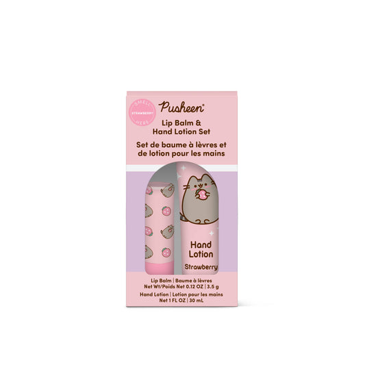 Pusheen Sweet Strawberry Lip Balm & Hand Lotion Set