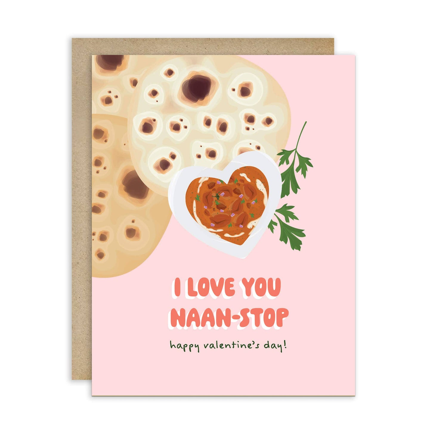 Love You Naan-Stop Valentine's Day Card | Indian Food & Curry