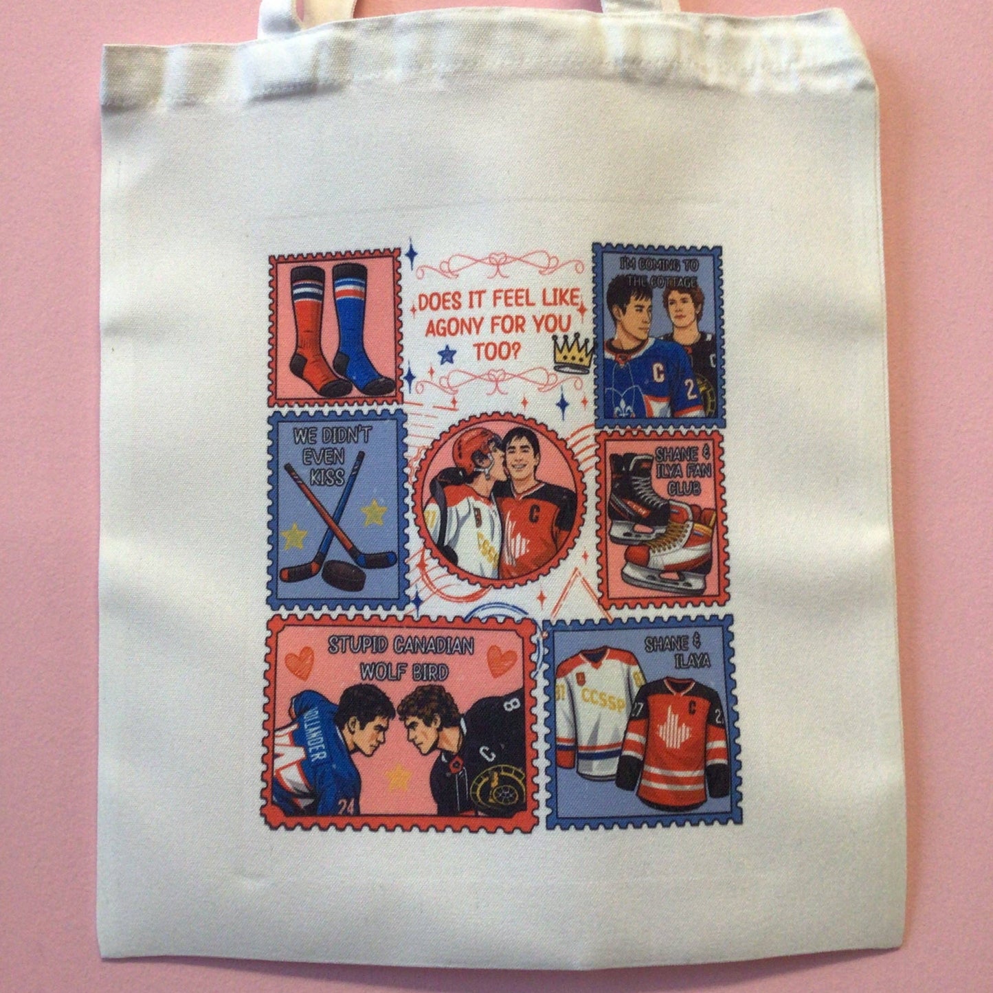 Shane and Ilya Heated Rivalry Stamp Design Tote