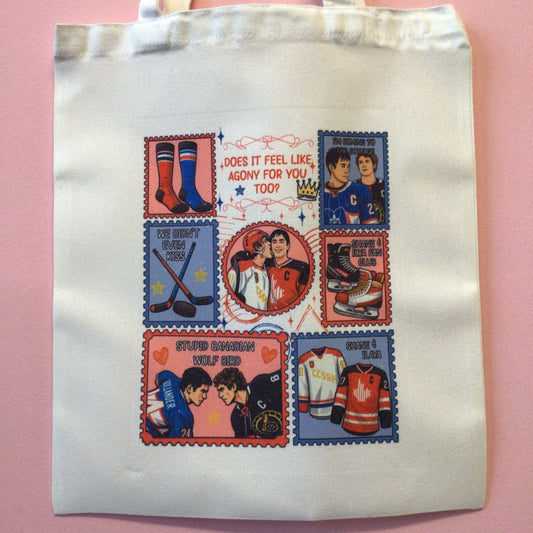 Shane and Ilya Heated Rivalry Stamp Design Tote