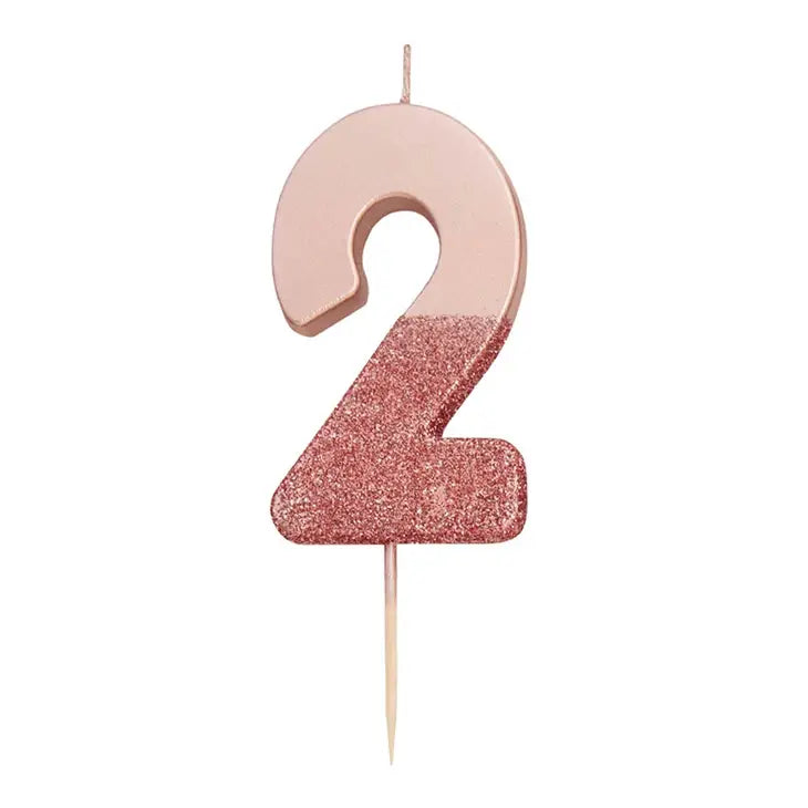 Rose Gold Glitter Candle
