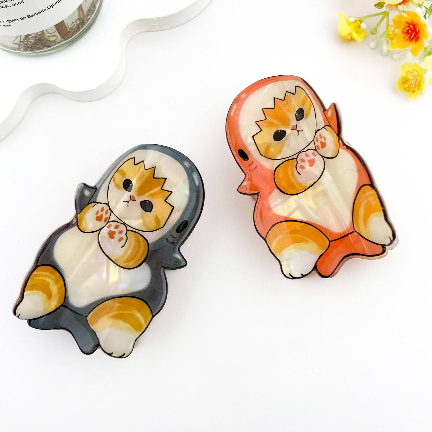 Adorable Shark Cat Acetate Hair Claw