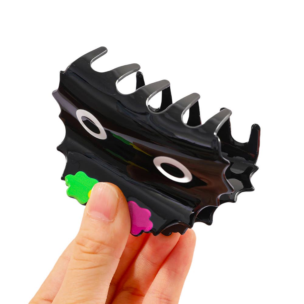 Funky Big - Eyed Hair Claw with Colorful Accents