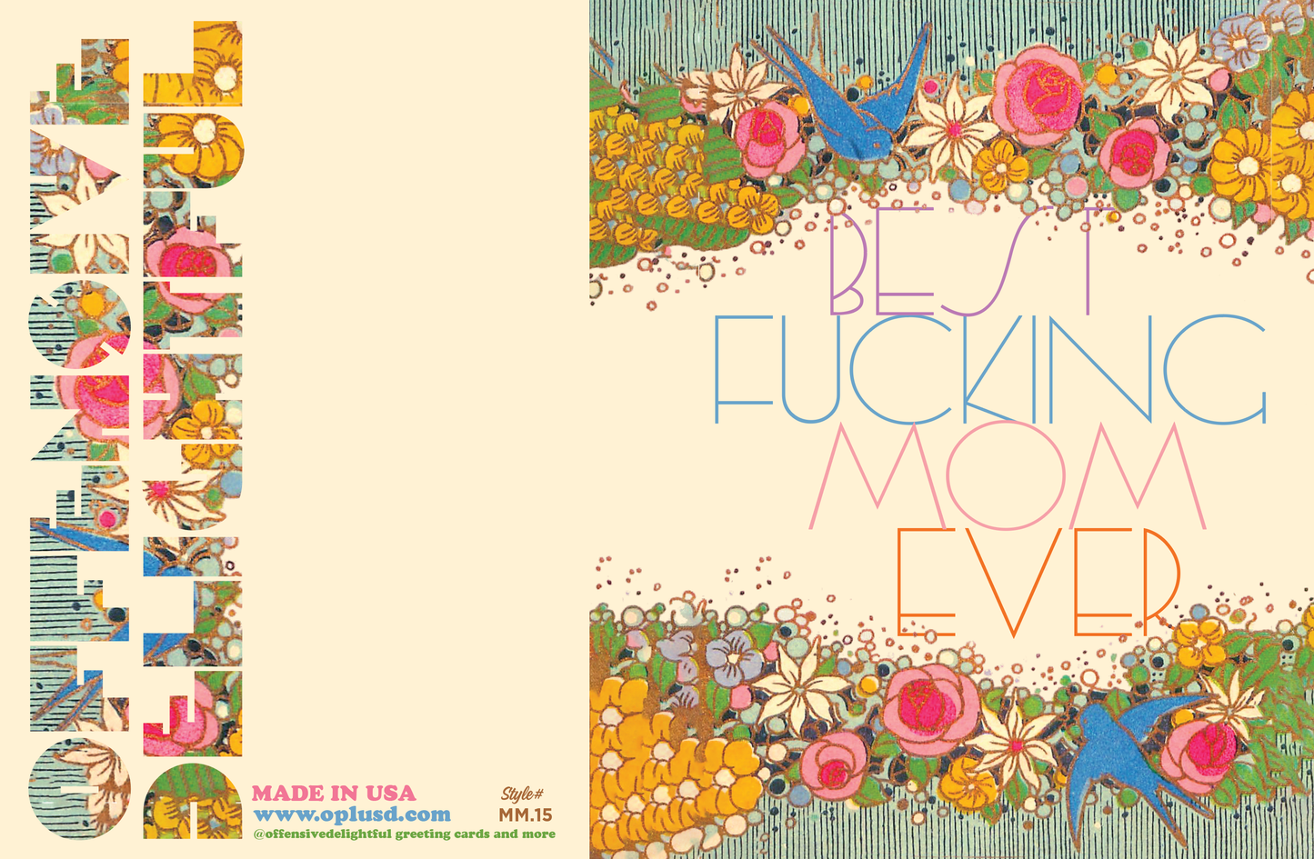 FLOWERS BEST Fing MOM mother's day greeting card