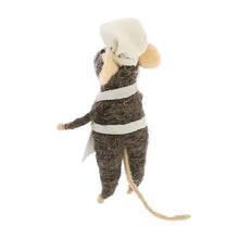 Load image into Gallery viewer, Felt Mouse Ornament - Grey Chef Mouse
