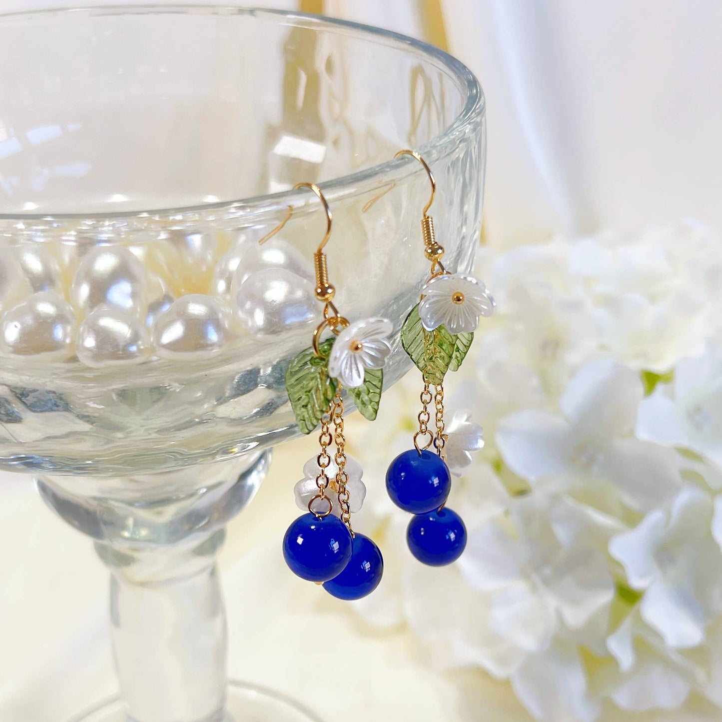E227 glass beads earrings, dangle earrings, fruit earrings