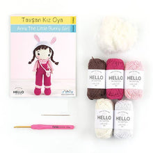 Load image into Gallery viewer, Knitty Critters - Anna The Little Bunny Girl Crochet Kit
