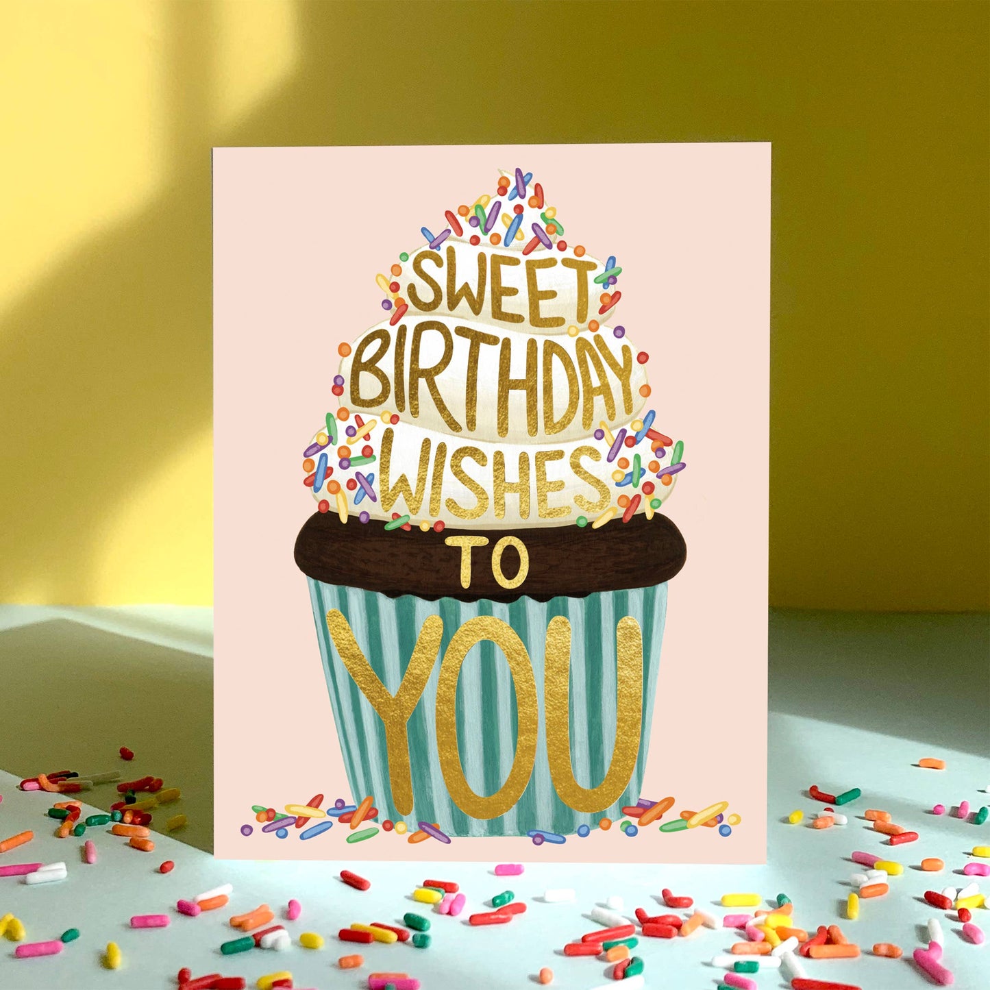 Giant Cupcake with Sprinkles Birthday Card *Foil Stamped*