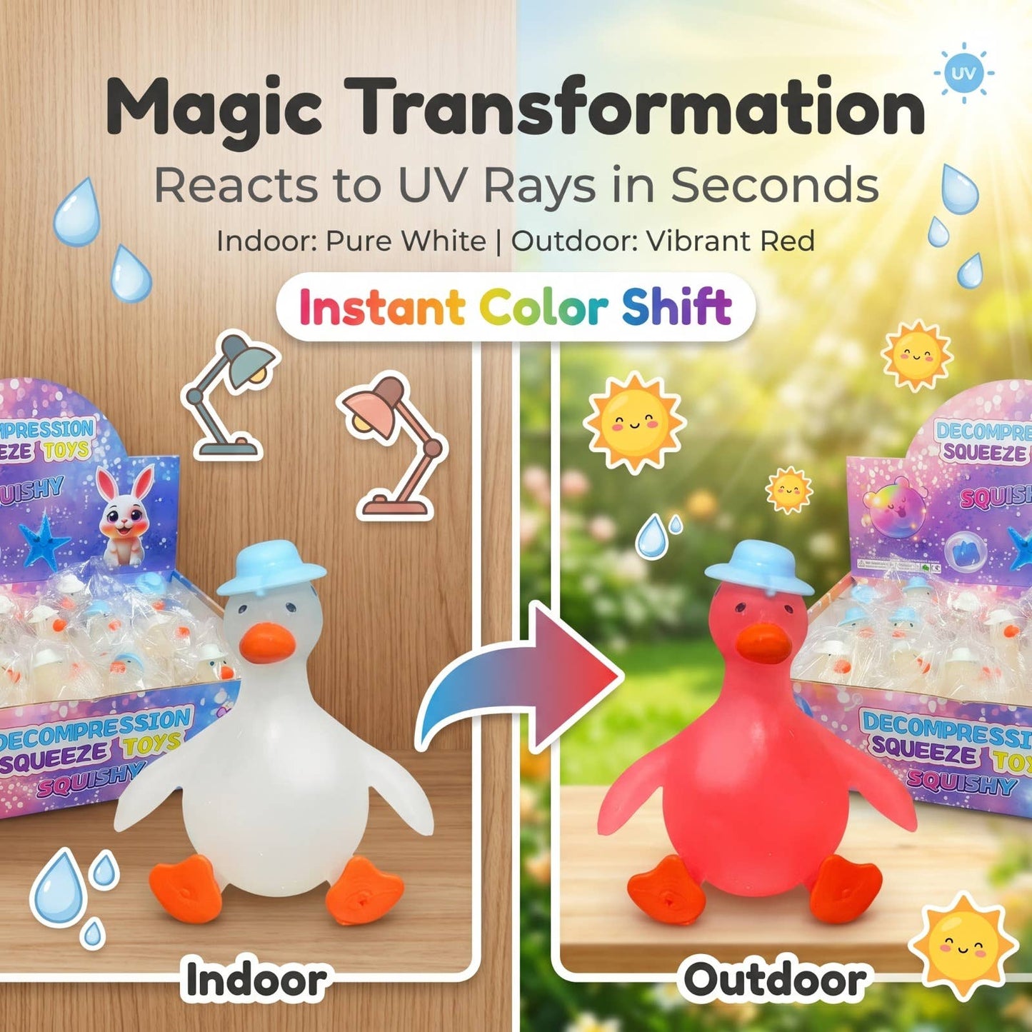 Magic Duck - UV Color-Changing Squishy Stress Toy