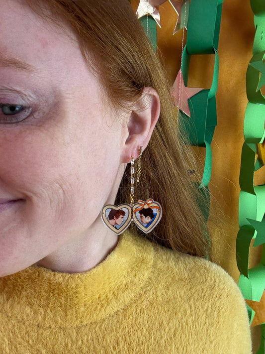 Shane and Ilya Locket Heated Rivalry Earrings