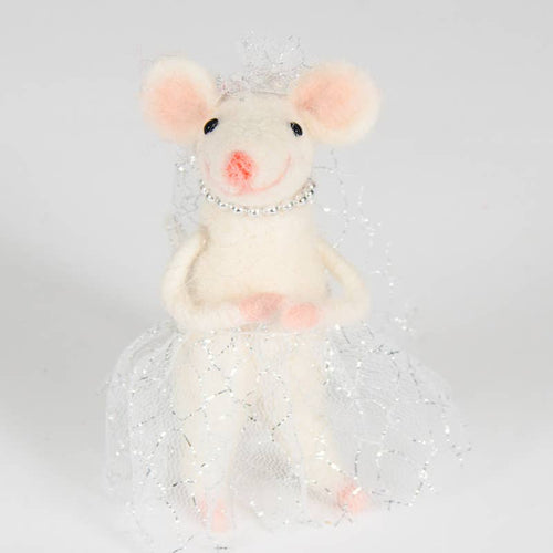 Felt Mouse In Ballgown - Bride Mouse - Front & Company: Gift Store