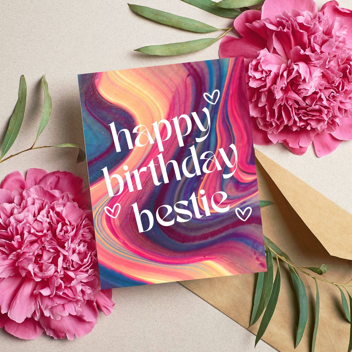 Happy Birthday Bestie Card for Best Friend Cute