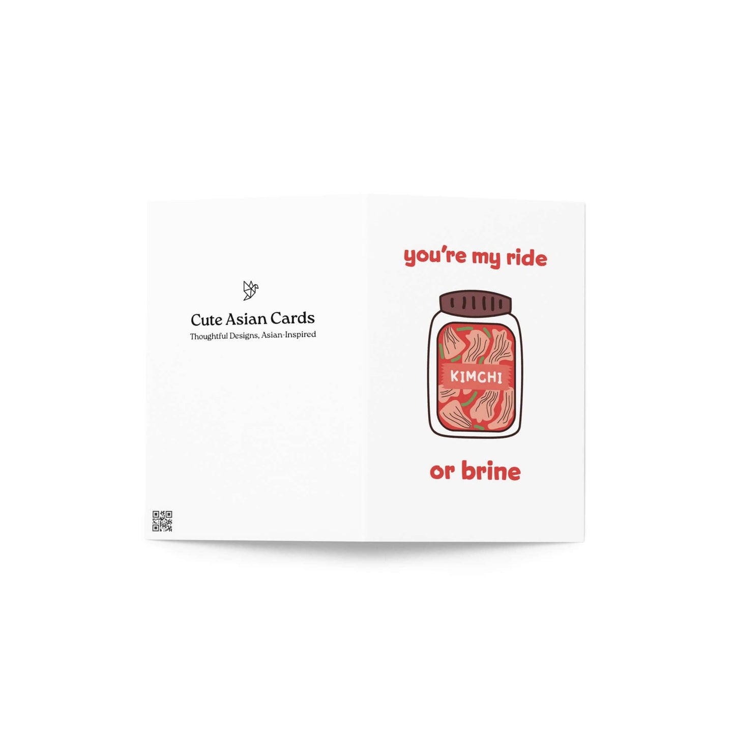 My Ride or Brine | Korean Kimchi Food Snack Asian Greeting Card
