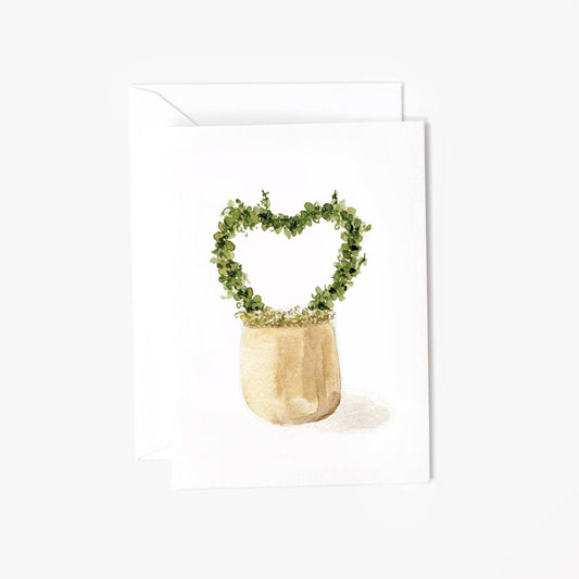 Heart topiary mini notecard