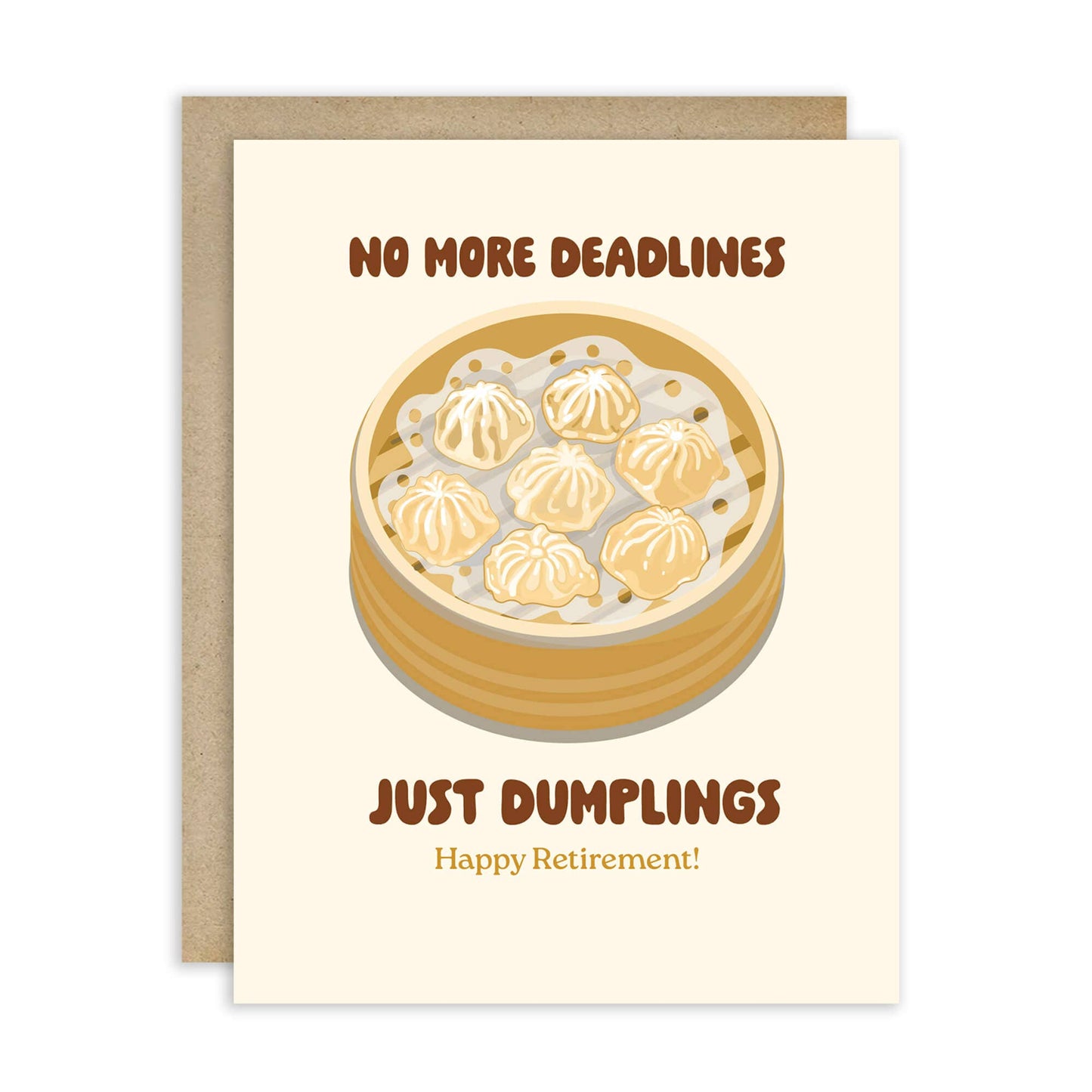 Dumplings Funny Retirement Cards | Chinese Pun Xiao Long Bao Soup Food Greetings