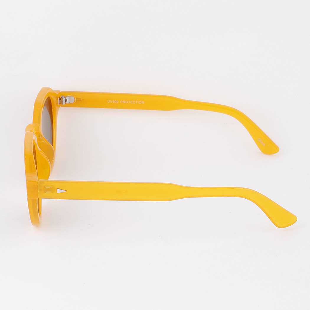 Blocky Tinted Round Sunglasses