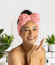 Load image into Gallery viewer, Lemon Lavender Take a Bow Ultra Plush Spa Headband
