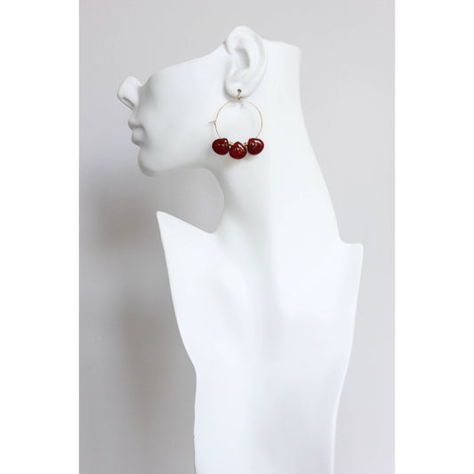FERE23 Carnelian teardrop hoop earrings
