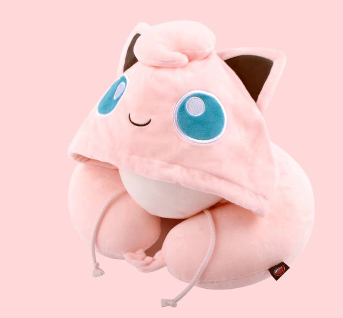 Poketmon Traveling, Daily Neck Pillow With Hoodie Cushion