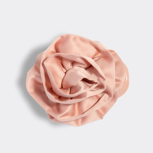 Satin Rosette Medium Flat Cloud Clip - Terracotta