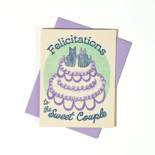 Felicitations to the Sweet Couple - Risograph Wedding Card
