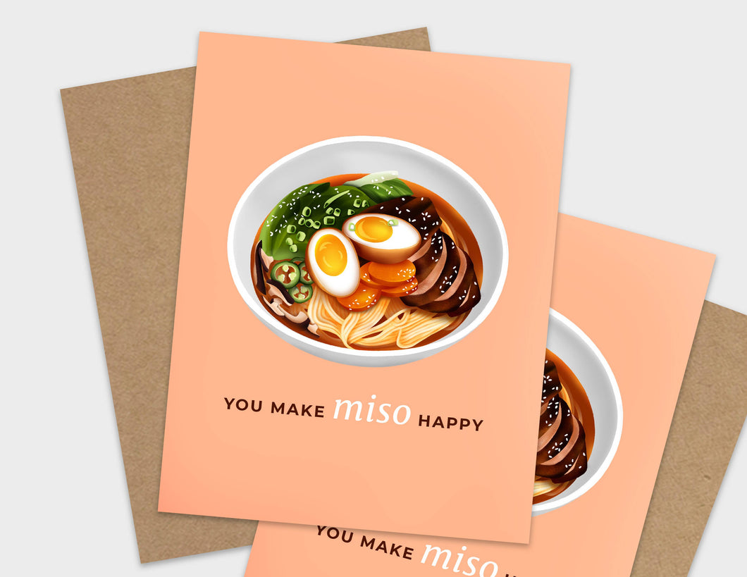 You Make Miso Happy Pun Love Card