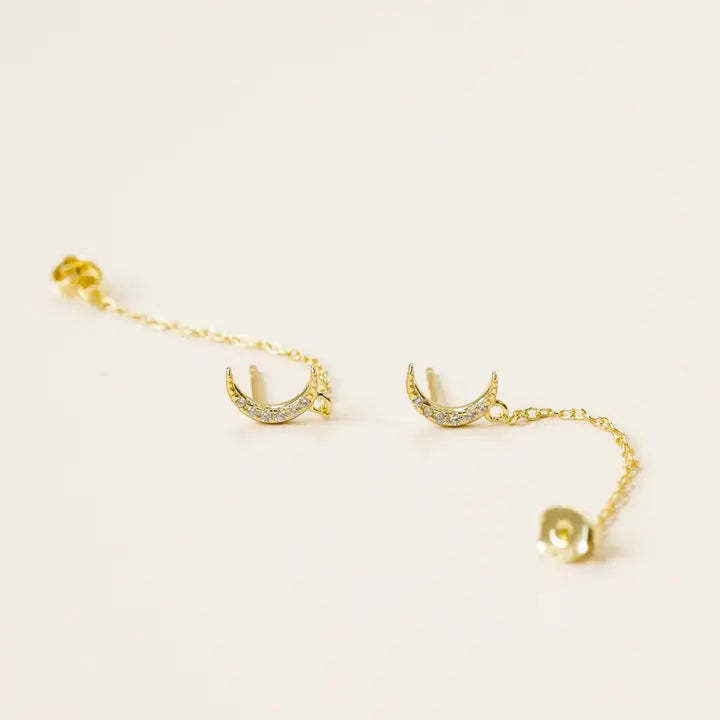 Chain Huggie - Moon - Earring