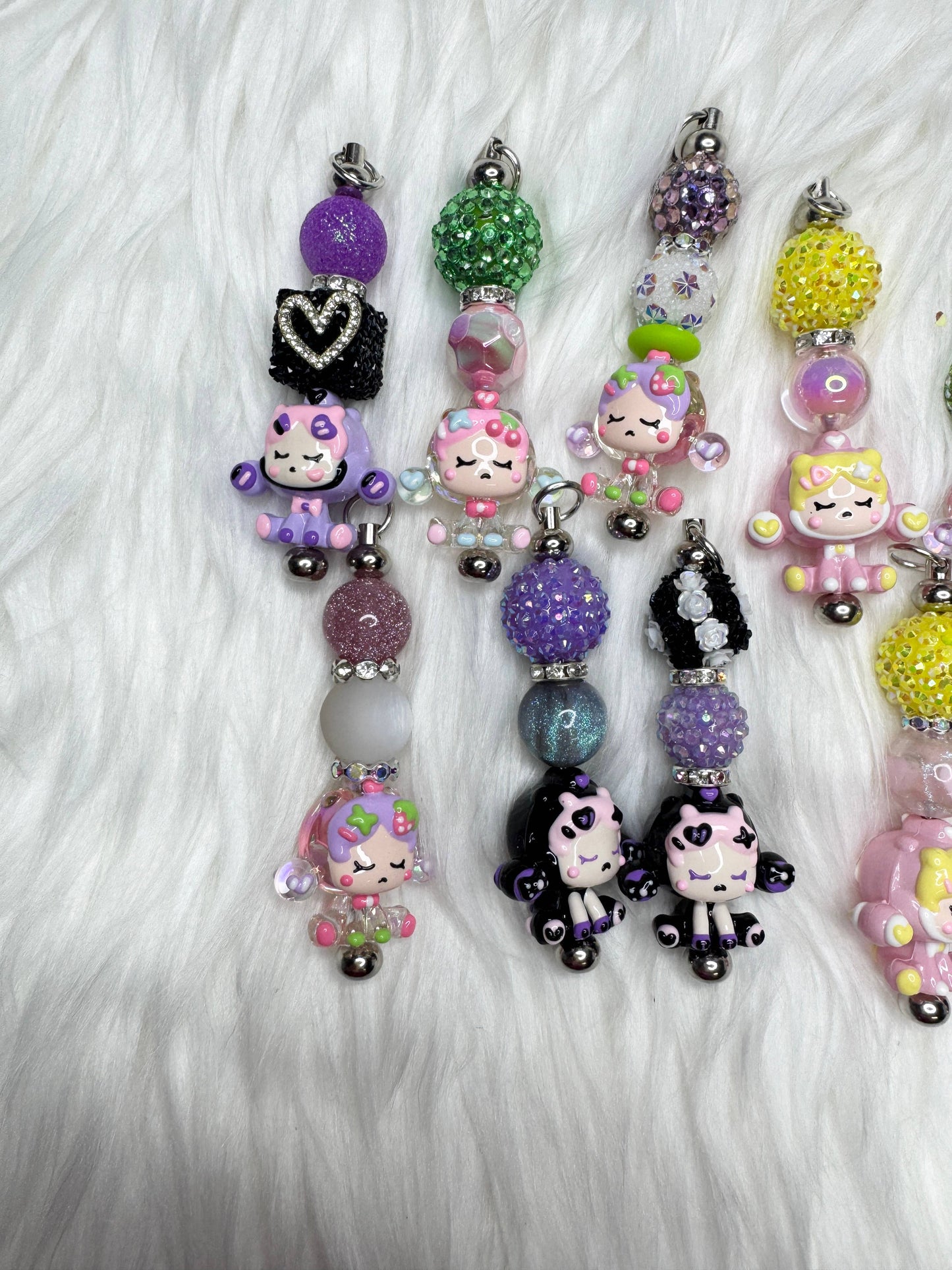 Beaded Keychain  Skull Panda/ Sp 