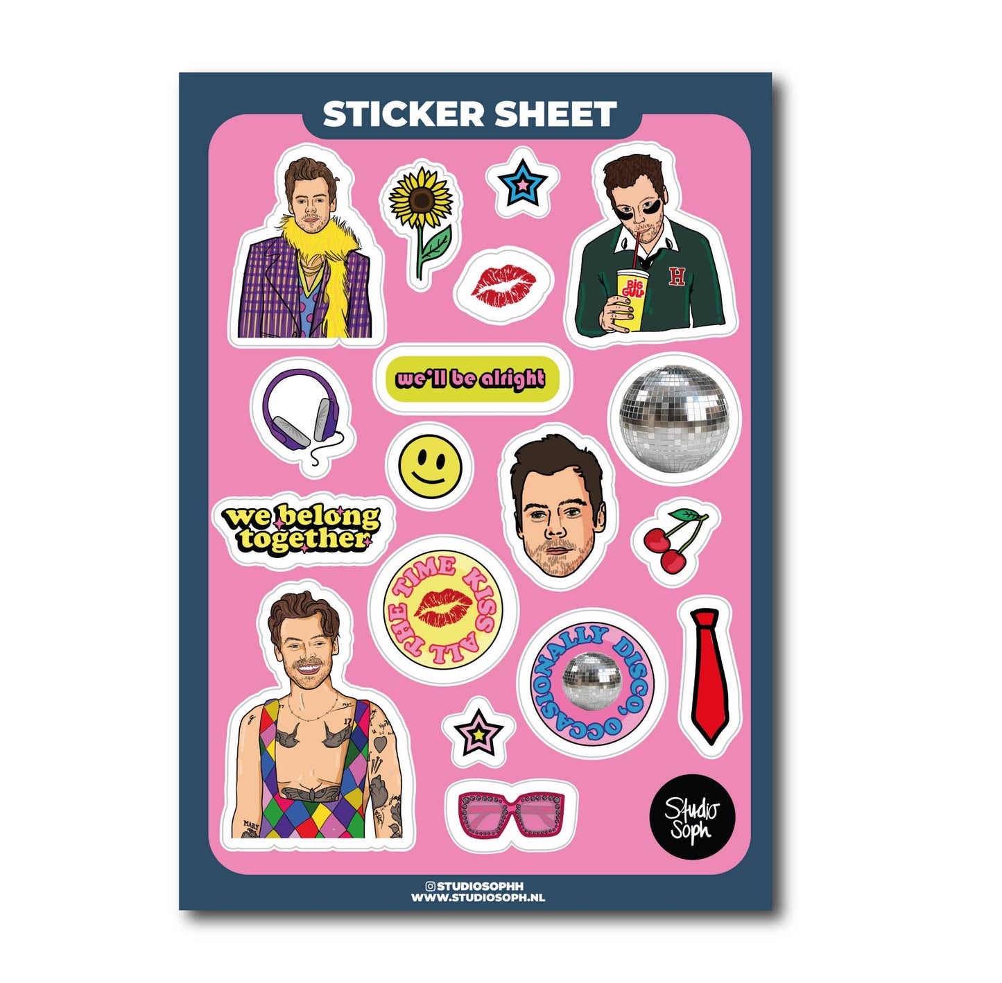 Kiss And Disco A5 Sticker Sheet