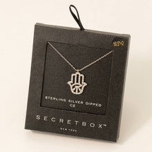 Load image into Gallery viewer, Secret Box Pave Hamsa Hand Pendant Necklace
