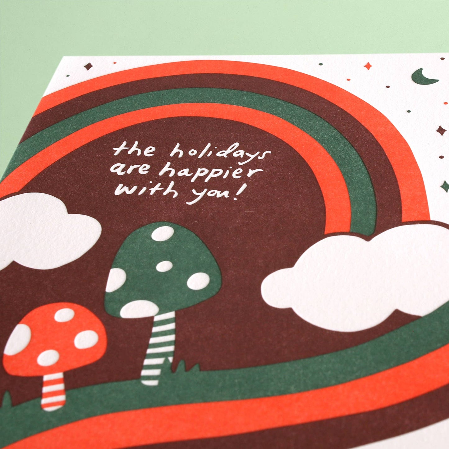 Holidays Are Happier - Letterpress Greeting Card