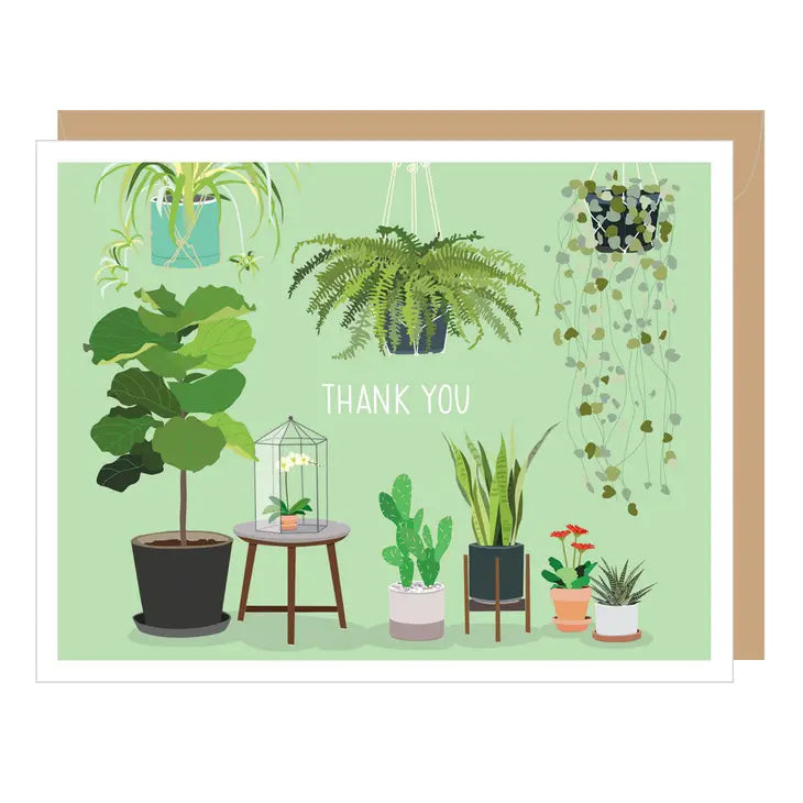 Potted Houseplant Thank You Note Card