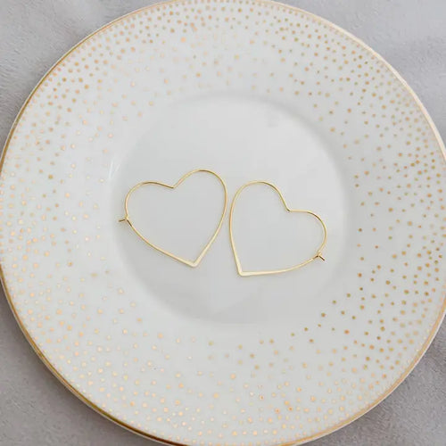 Heart Shaped hoops Gold - Front & Company: Gift Store