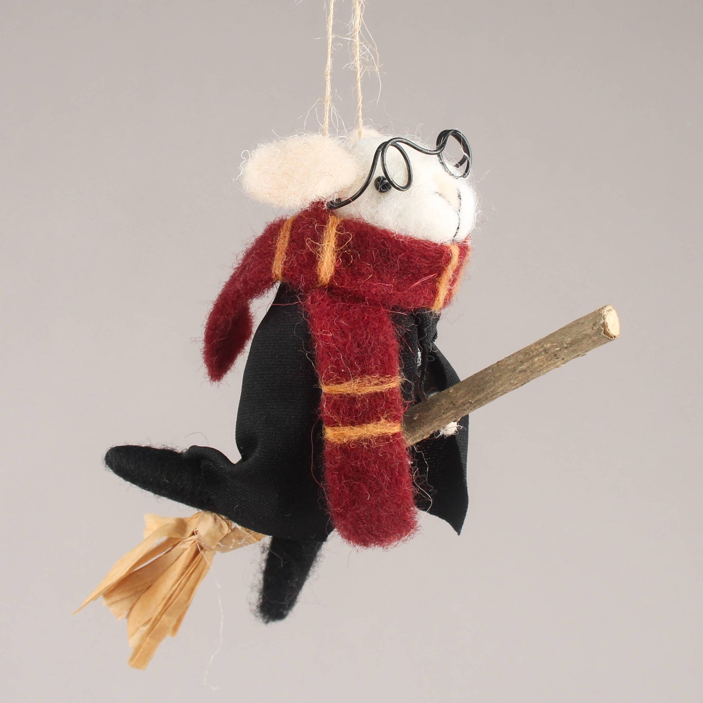 Flying Wizard Felt Mouse - Handmade Hanging Decoration