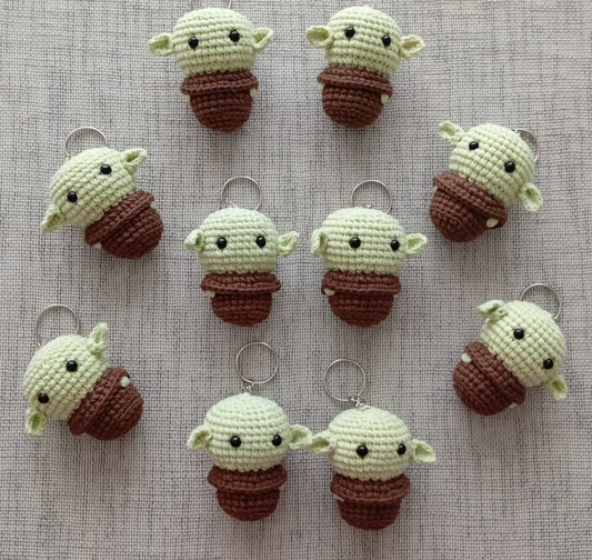 Cosmic Baby Alien Keychain  Handmade Crochet Plush for Gift