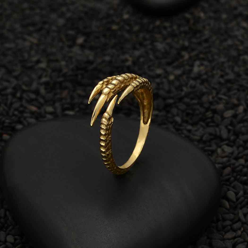 Sterling Silver or Bronze Adjustable Bird Claw Ring