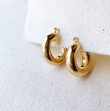 Load image into Gallery viewer, 18k Gold Filled Thick Small Hoop Earrings
