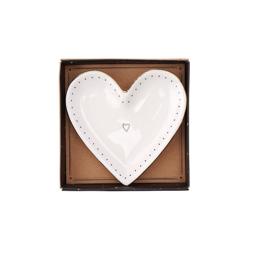 Send With Love Small Ceramic Heart Dish - Front & Company: Gift Store
