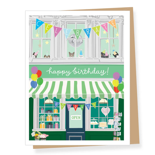 Second Floor Disco Party Birthday Greeting Card