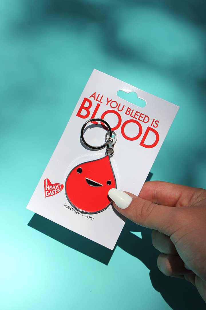 Blood Enamel Keychain - All You Bleed Is Blood