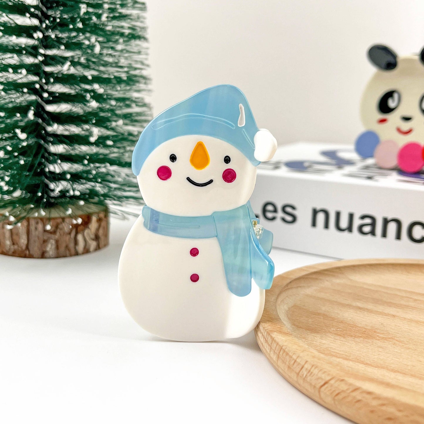 Cartoon Snowman Claw Clip, Christmas Acetate Hair Clip