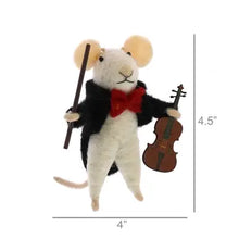 Load image into Gallery viewer, Felt Mouse Ornament - Violinist Mouse
