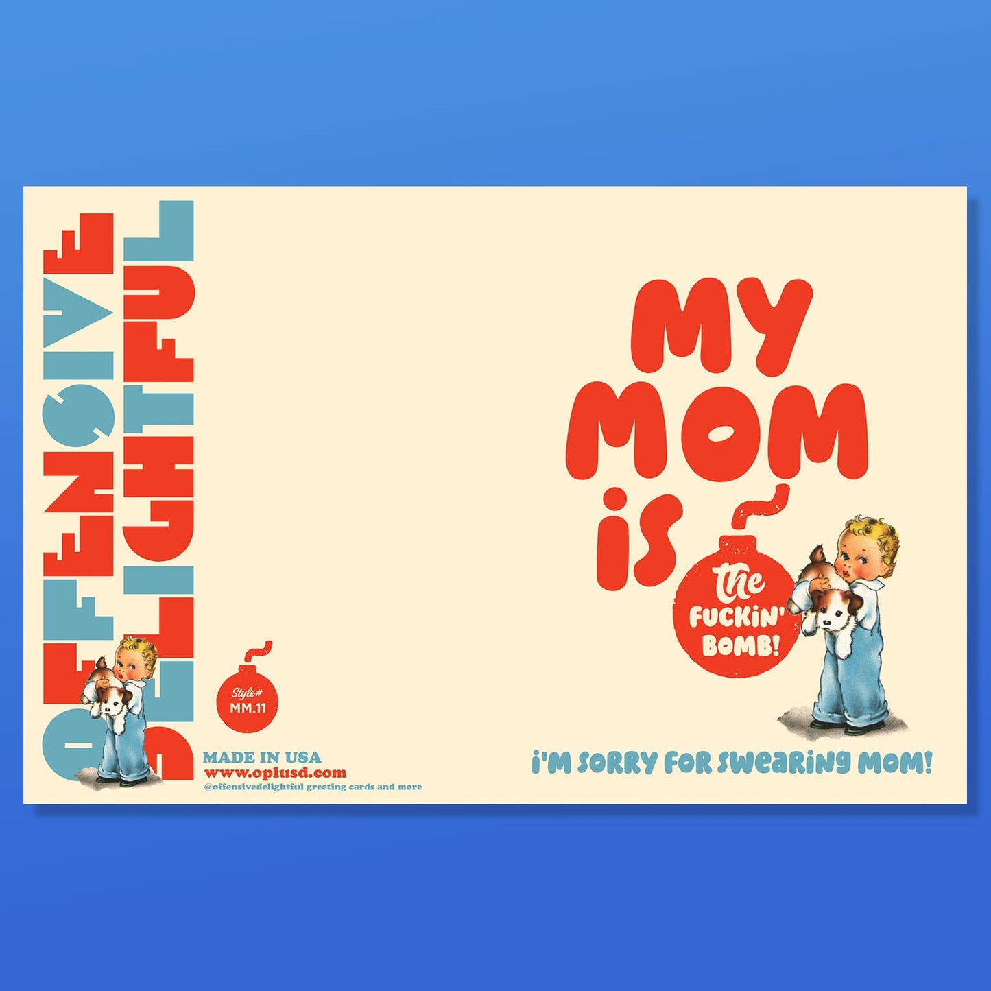 MOM is BOMB! mother's day greeting card