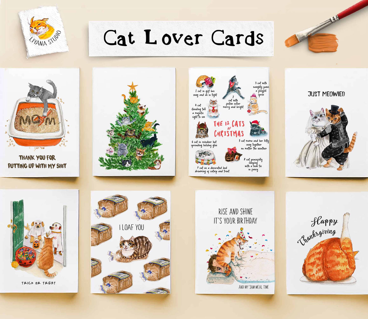 Video Gamer Cat - Funny Birthday Card