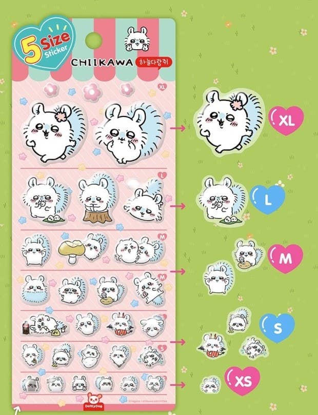Chiikawa & Friends 5 Sizes Jelly Coating Deco Stickers