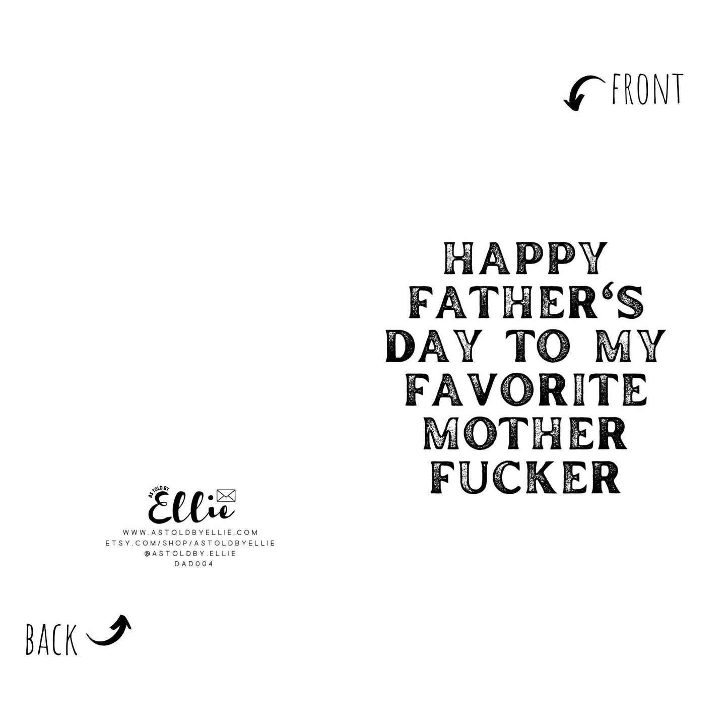 Happy Father's Day Mother Fucker Card